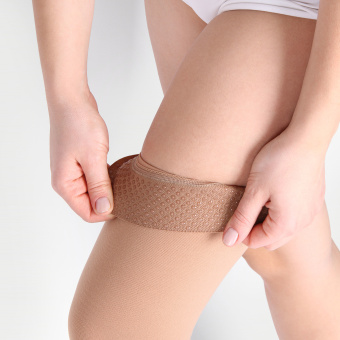 Чулки с простой резинкой на силиконовой основе с закрытым носком ID-300