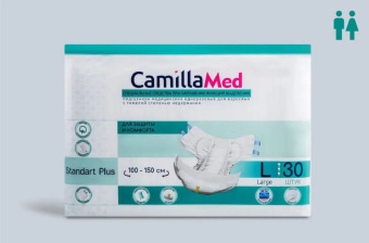 Подгузники для взрослых CamillaMed, размер L (100-150 см), упаковка 30 шт.