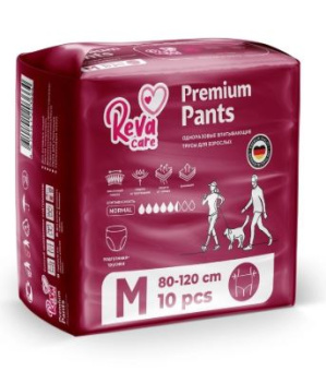 Подгузники-трусики Reva care для взрослых  размер М упаковка 10 шт. (обхват по талии 80-120 см)