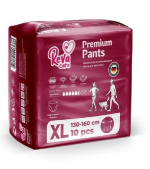 Подгузники-трусики Reva care для взрослых размер XL упаковка 10 шт. (обхват по талии 130-160 см)